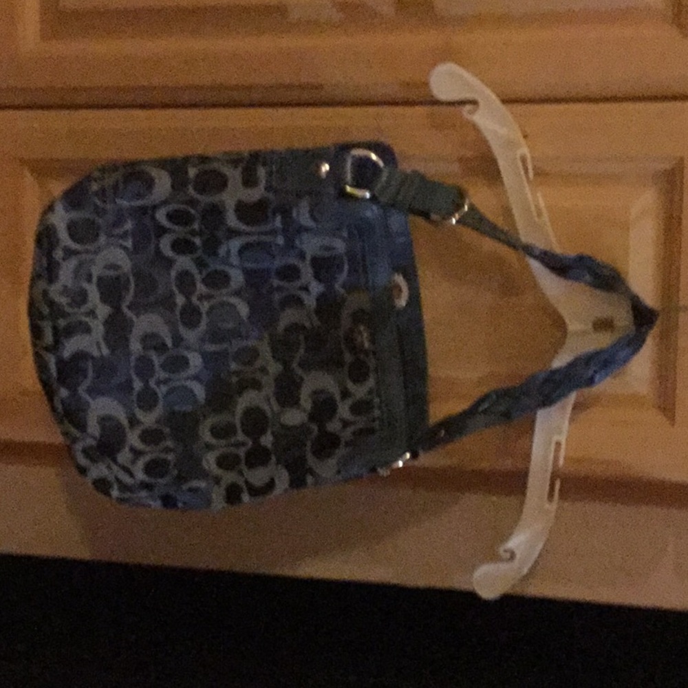 Blue vintage coach bucket bag.